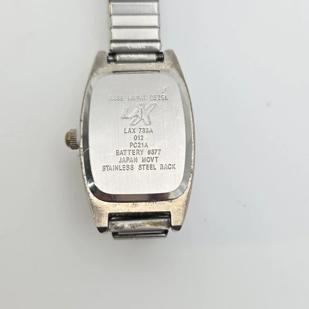 Vtg LAX Ladies Watch Navy‎ Blue Dial Silver Tone New Battery 7